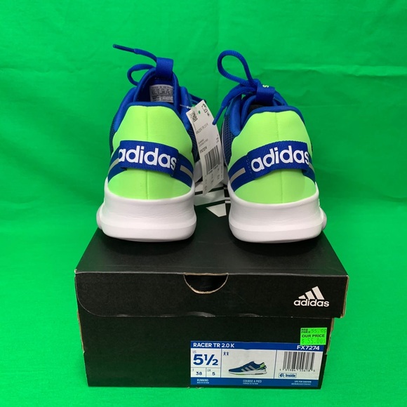 Adidas Racer TR 2.0 K White/Blue Size 5.5 - Picture 10 of 11